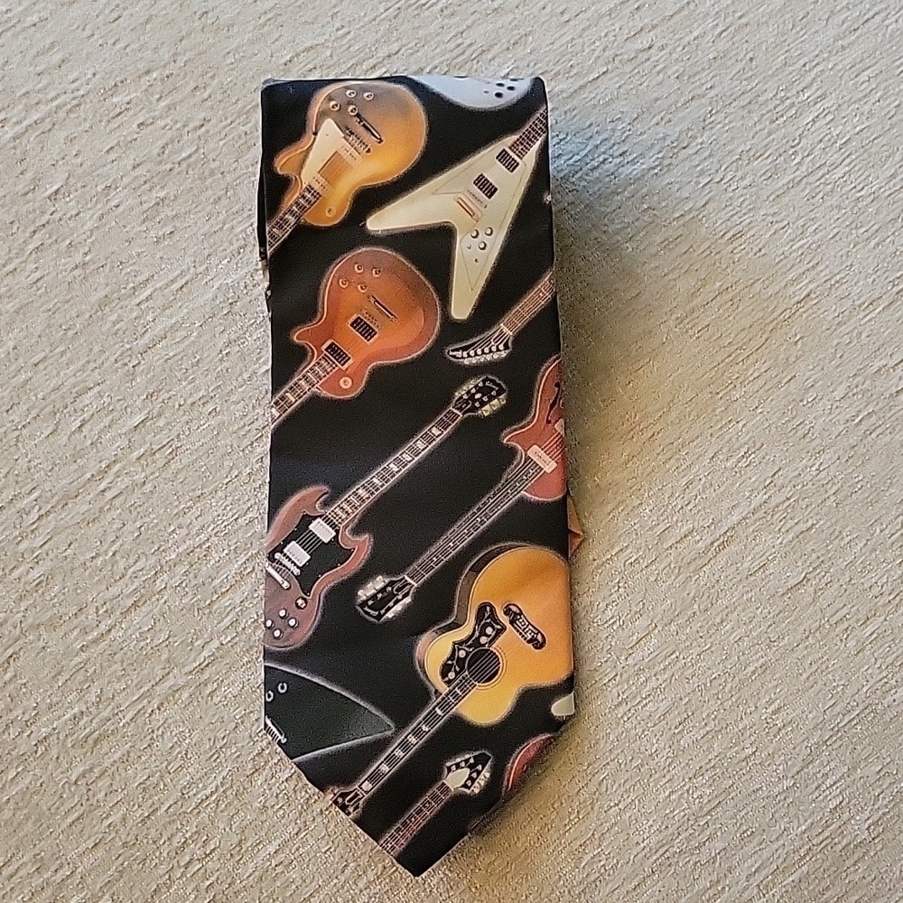 RALPH MARTIN Gibson guitar collage. 1999. Necktie Tie.